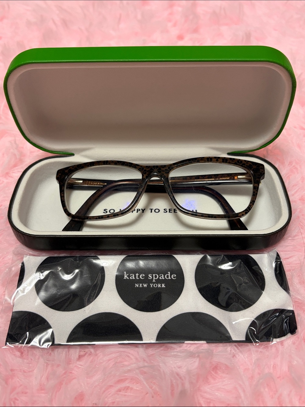 kate spade Glasses,Case and Cloth - NEEDS LENS REPLACE